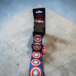 Marvel Avengers Captain America Dog Collar Large NWT